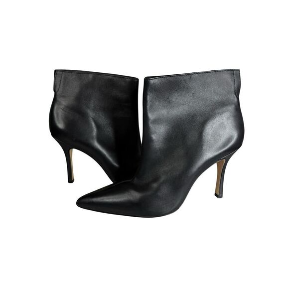 Reformation Camille Rowe Black Leather Pointed Toe Ankle Boots 8.5 Pull-On - Picture 2 of 9